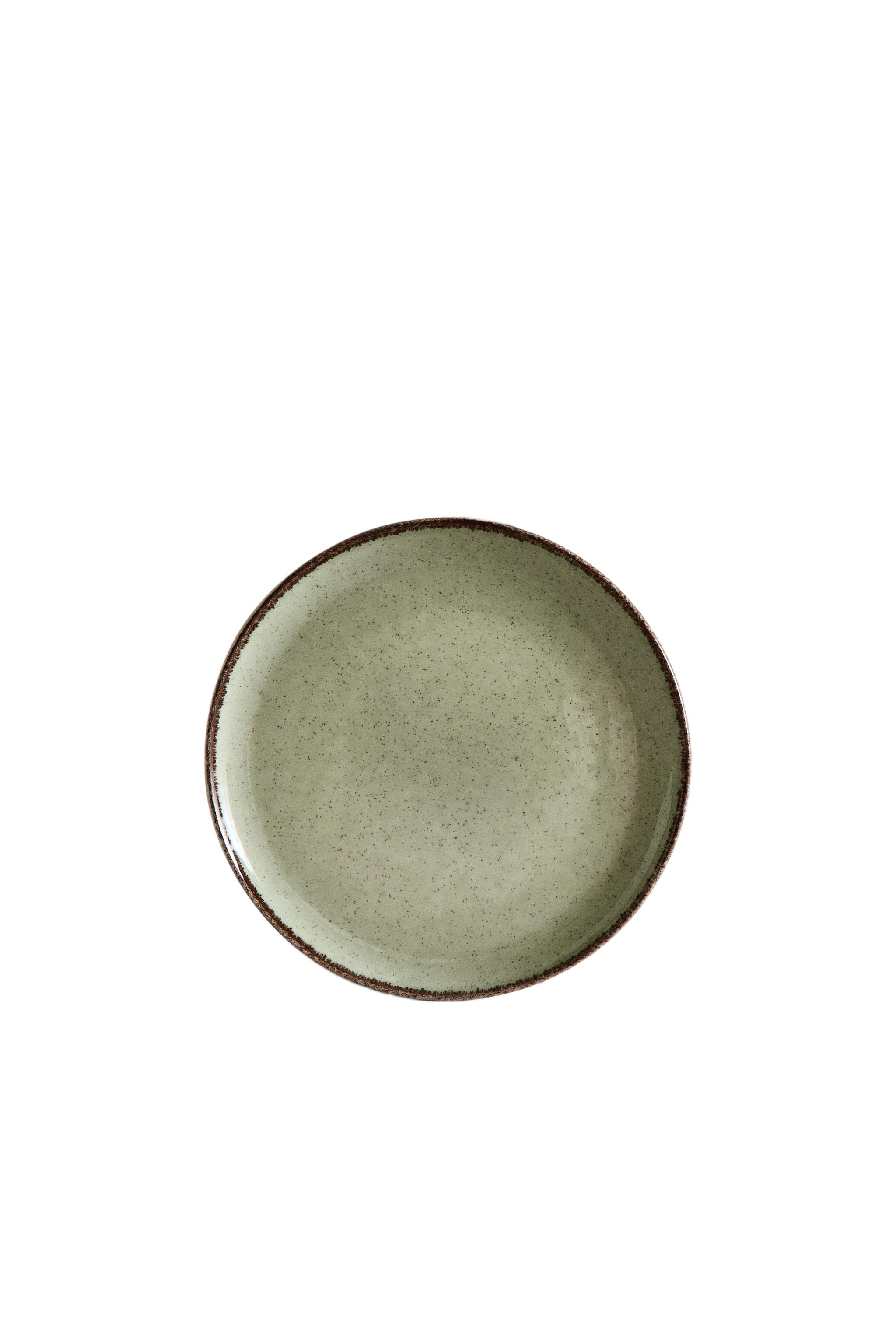 PORCELAIN SIDE PLATE WITH ANTIQUE FINISH RIM